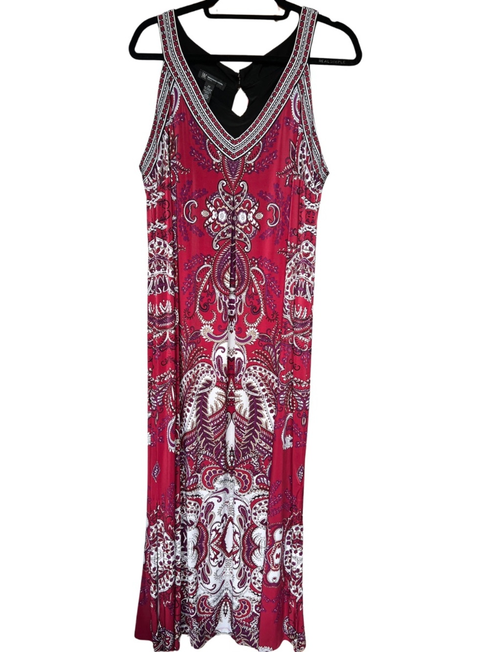 INC International Concepts Red Paisley Maxi Dress NWOT